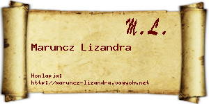 Maruncz Lizandra névjegykártya